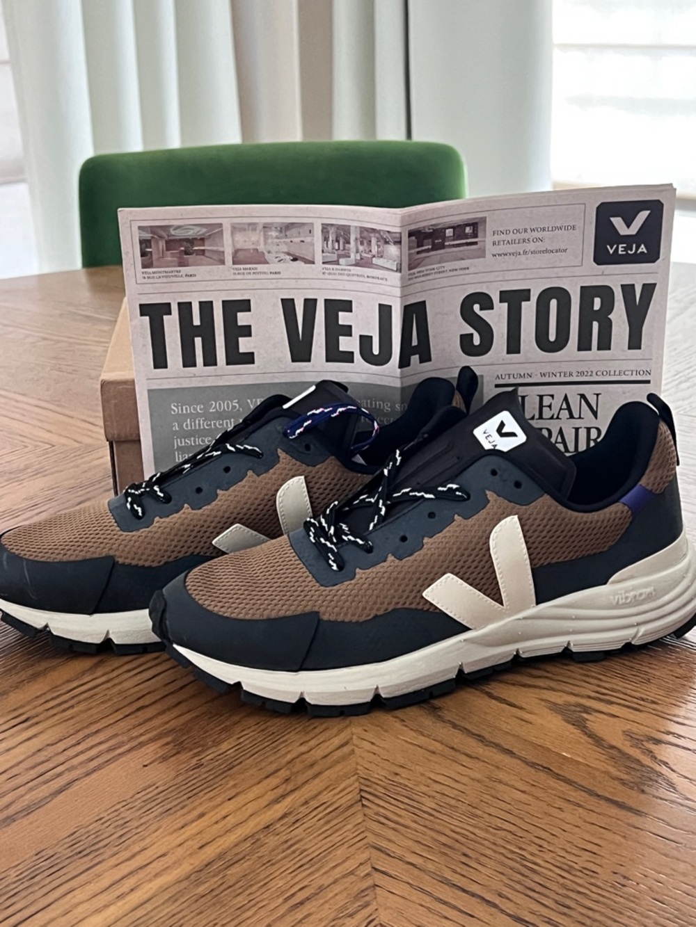 Veja Brown & Black V-10 Hiking/Walking Sneakers RARE